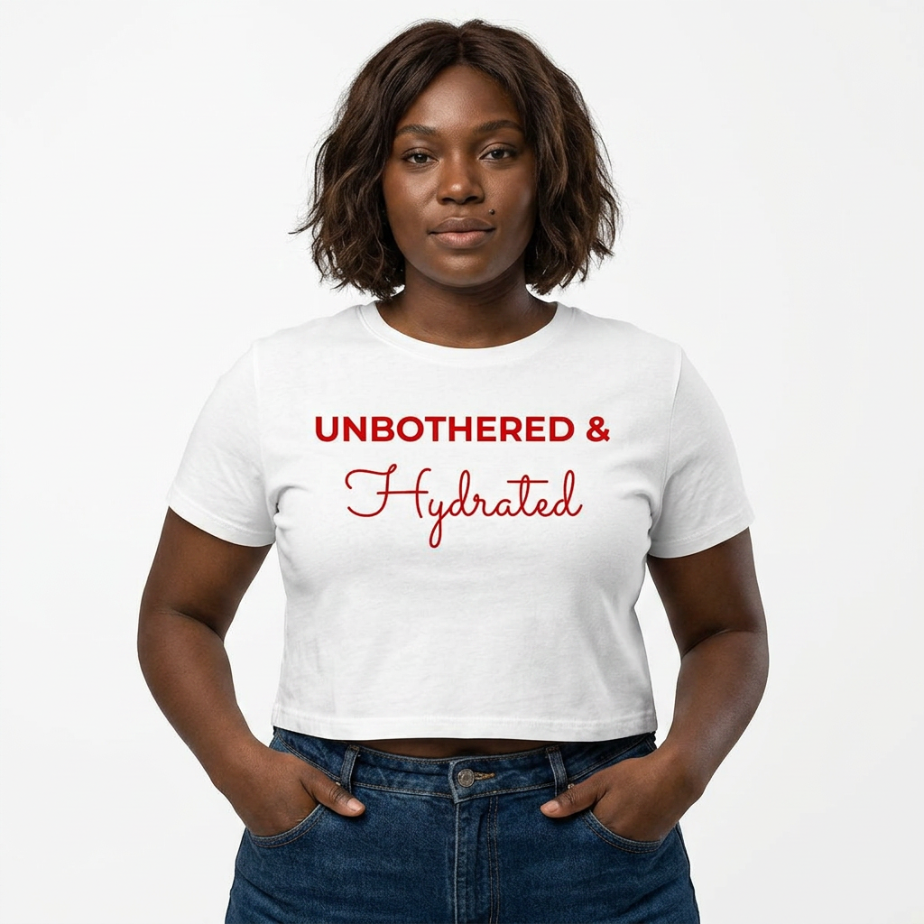 Unbothered & Hydrated Ribbed Crop Top — Femmescentique