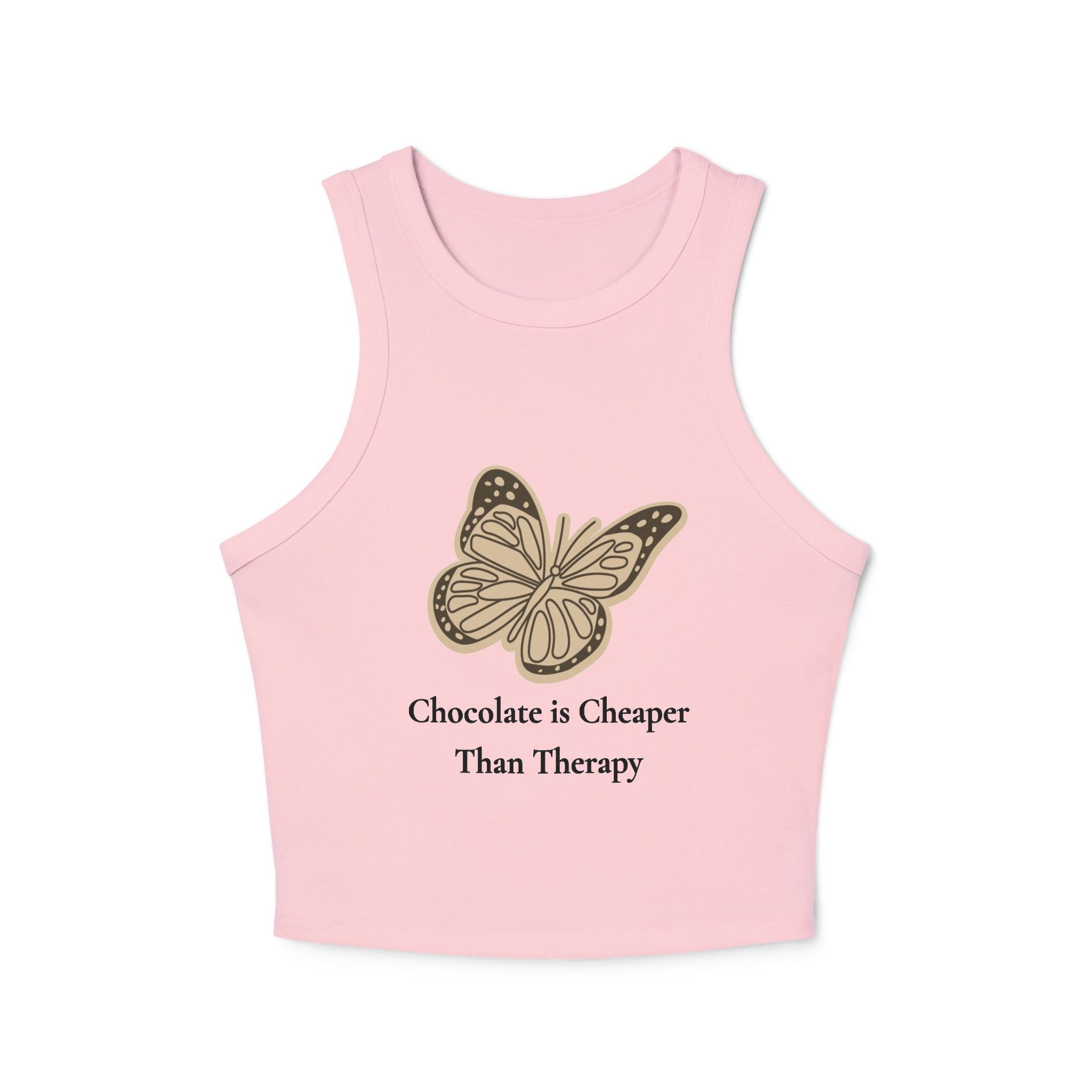 Chocolate is Cheaper Than Therapy Racer Tank — Femmescentique