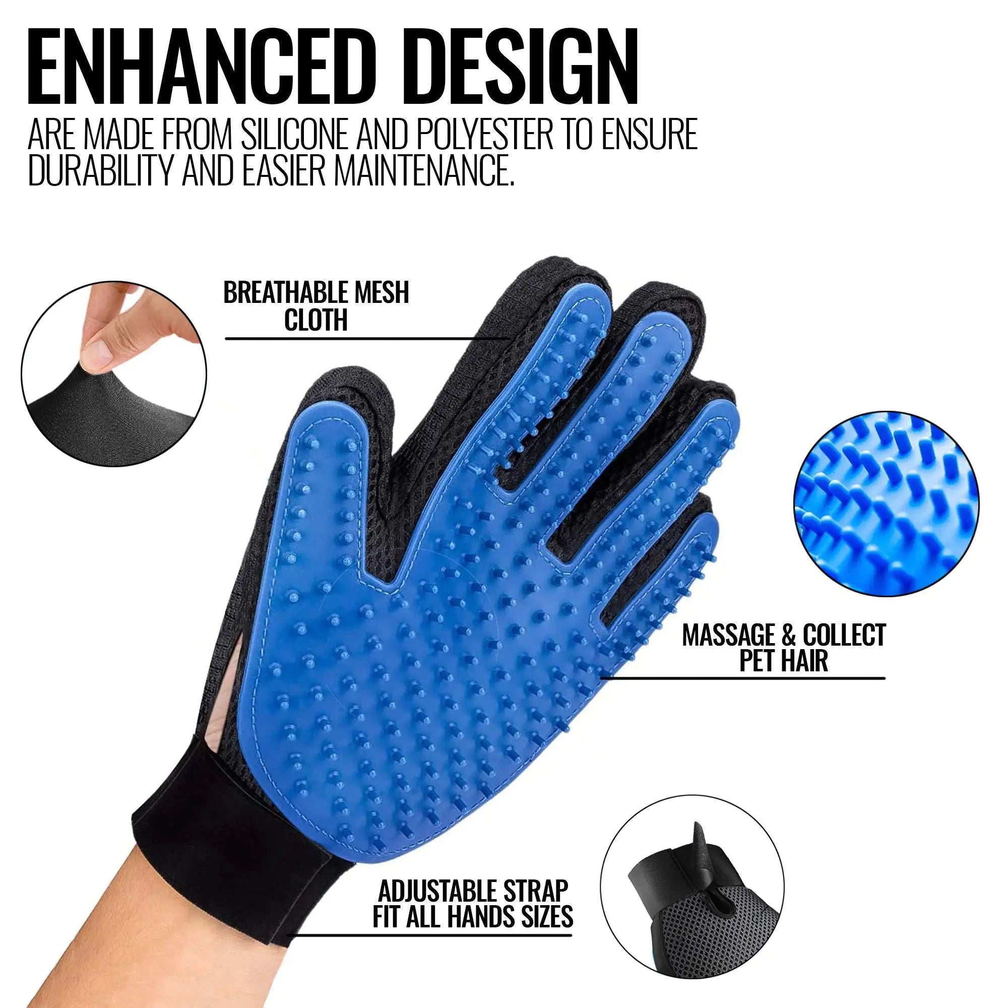 Glow &  Groom: 2-in-1 Pet Massage & Deshedding Glove