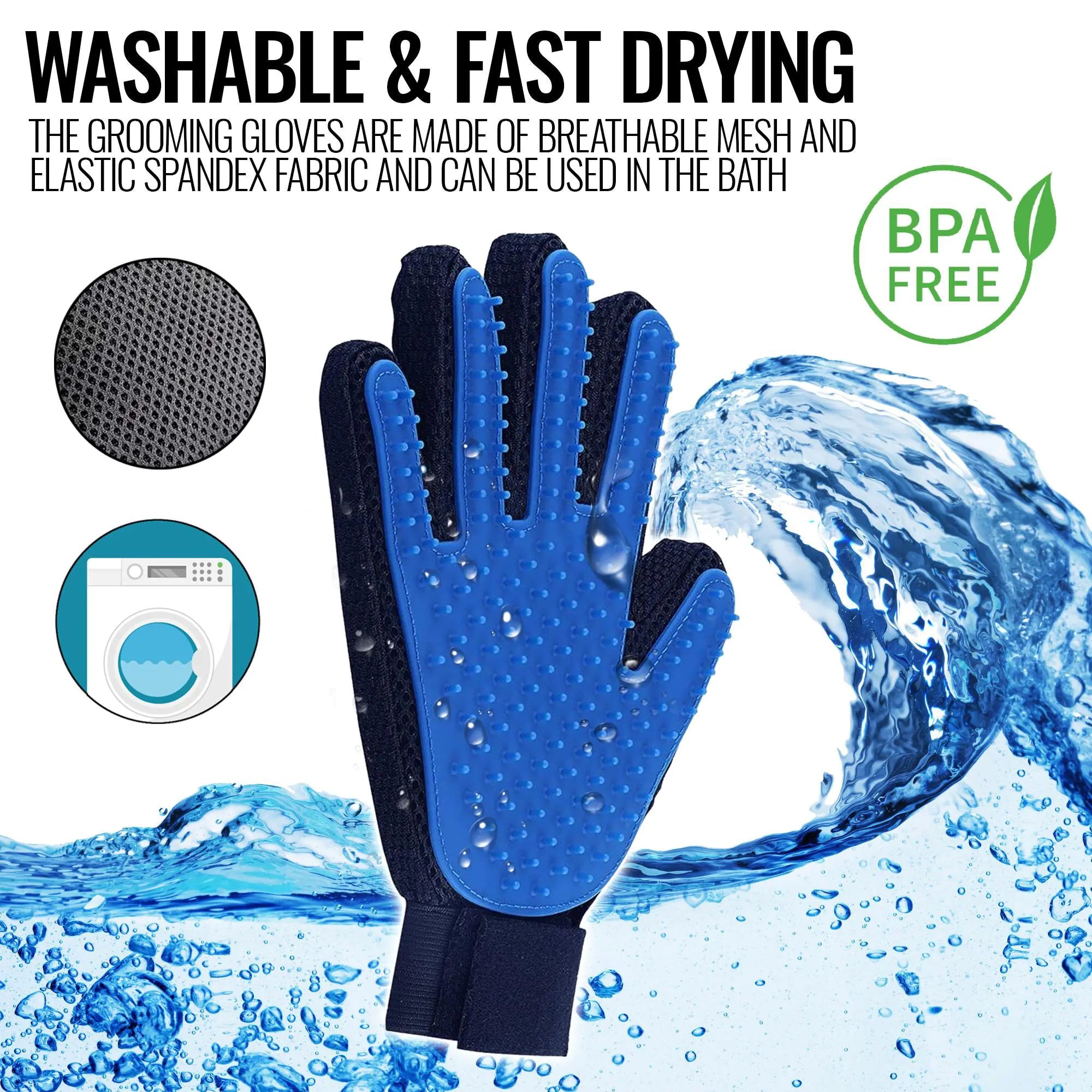 Glow &  Groom: 2-in-1 Pet Massage & Deshedding Glove